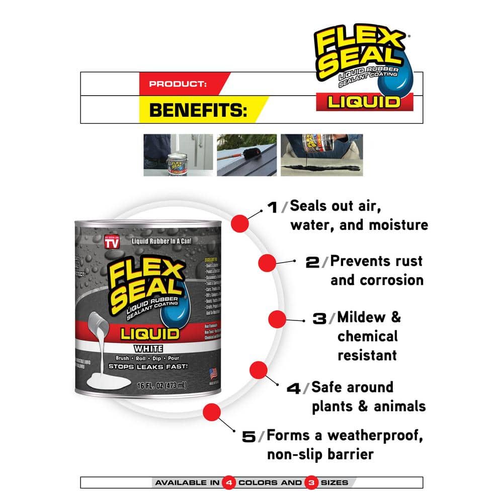 Flex Seal Liquid Black 32 Oz. Liquid Rubber Sealant Coating