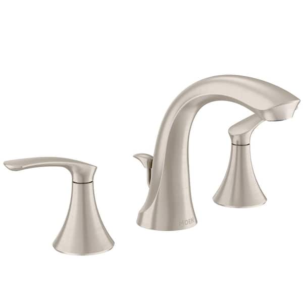 MOEN Darcy 8 in. Widespread 2-Handle High-Arc Bathroom Faucet in Spot Resist Brushed Nickel WS84551SRN