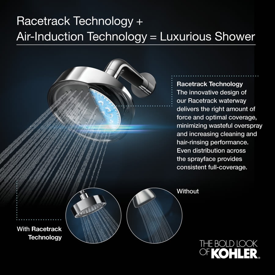 Forte 2.5 GPM Single Function Shower Head with Katalyst Air-induction Technology