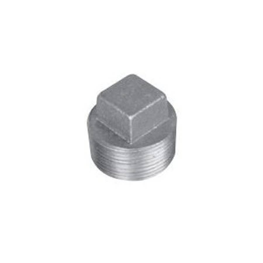 Square Head Plug, 3/8 in, MNPT, 150 lb, Malleable Iron, Galvanized, Domestic