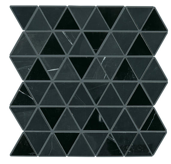 Pietra Divina Nero Marquina Triangle, Straight Edge 2X2 Mixed