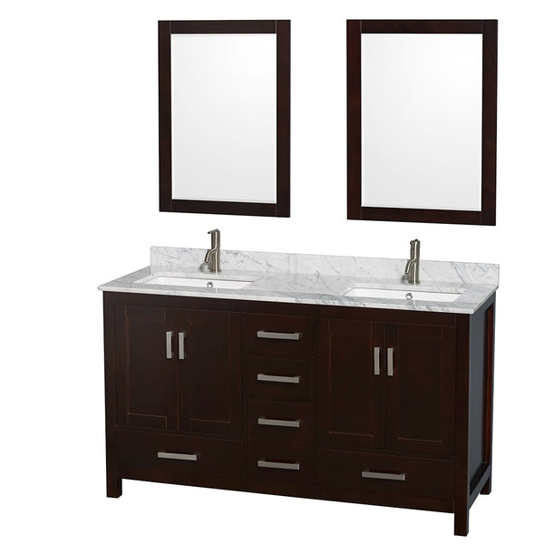 Sheffield Double Bathroom Vanity - 60W x 35H x 22D