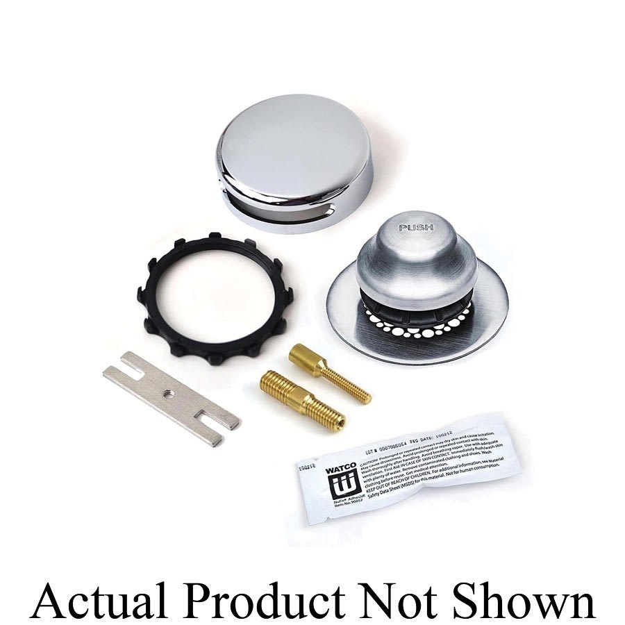 Bath Drain Trim Kit, Push & Lift, Polished Chrome