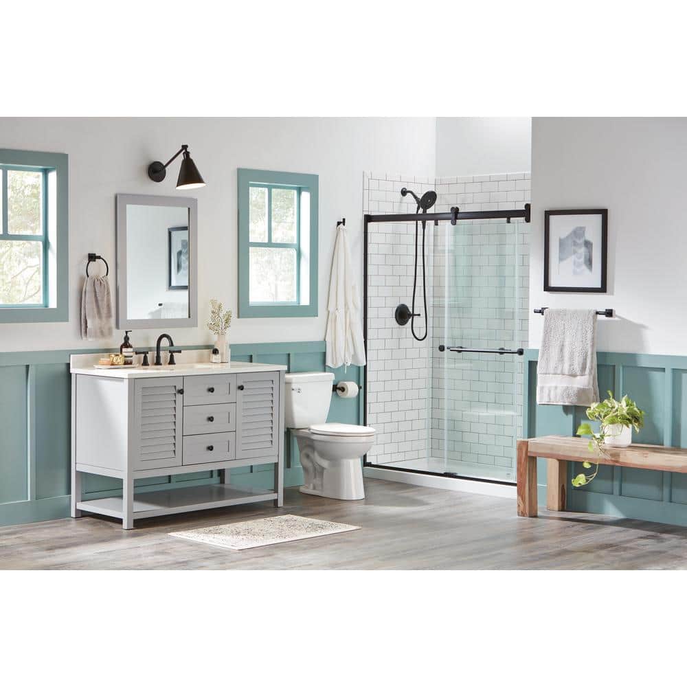 Foundations 2-Piece 1.28 GPF Single Flush Elongated Toilet in White