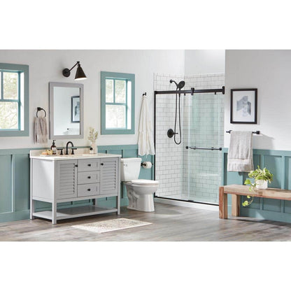 Foundations 2-Piece 1.28 GPF Single Flush Elongated Toilet in White