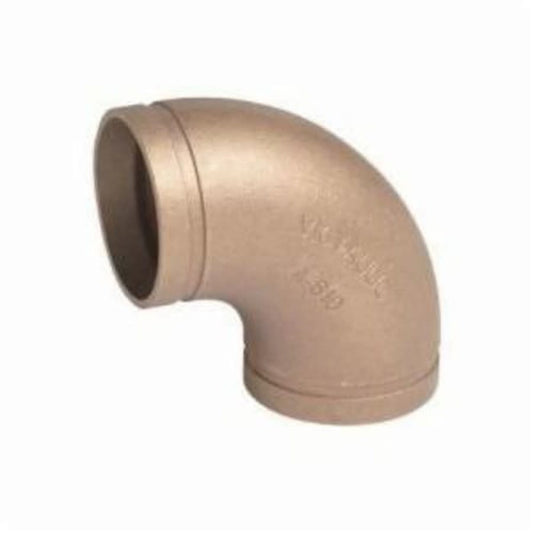 90 deg Elbow, 6 in, Groove, Copper, Copper