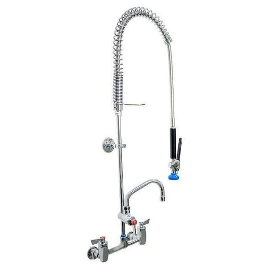 Pre-Rinse Faucet, Wall Mount, ADA, 2 Lever Handles, 2-Hole, Polished Chrome
