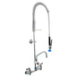 Pre-Rinse Faucet, Wall Mount, ADA, 2 Lever Handles, 2-Hole, Polished Chrome