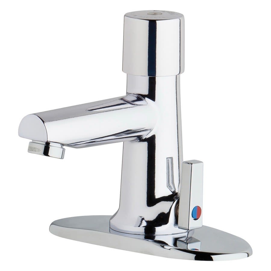 Metering Lavatory Faucet, ADA, 1 Handle, 2-Hole, 0.5 gpm, Polished Chrome