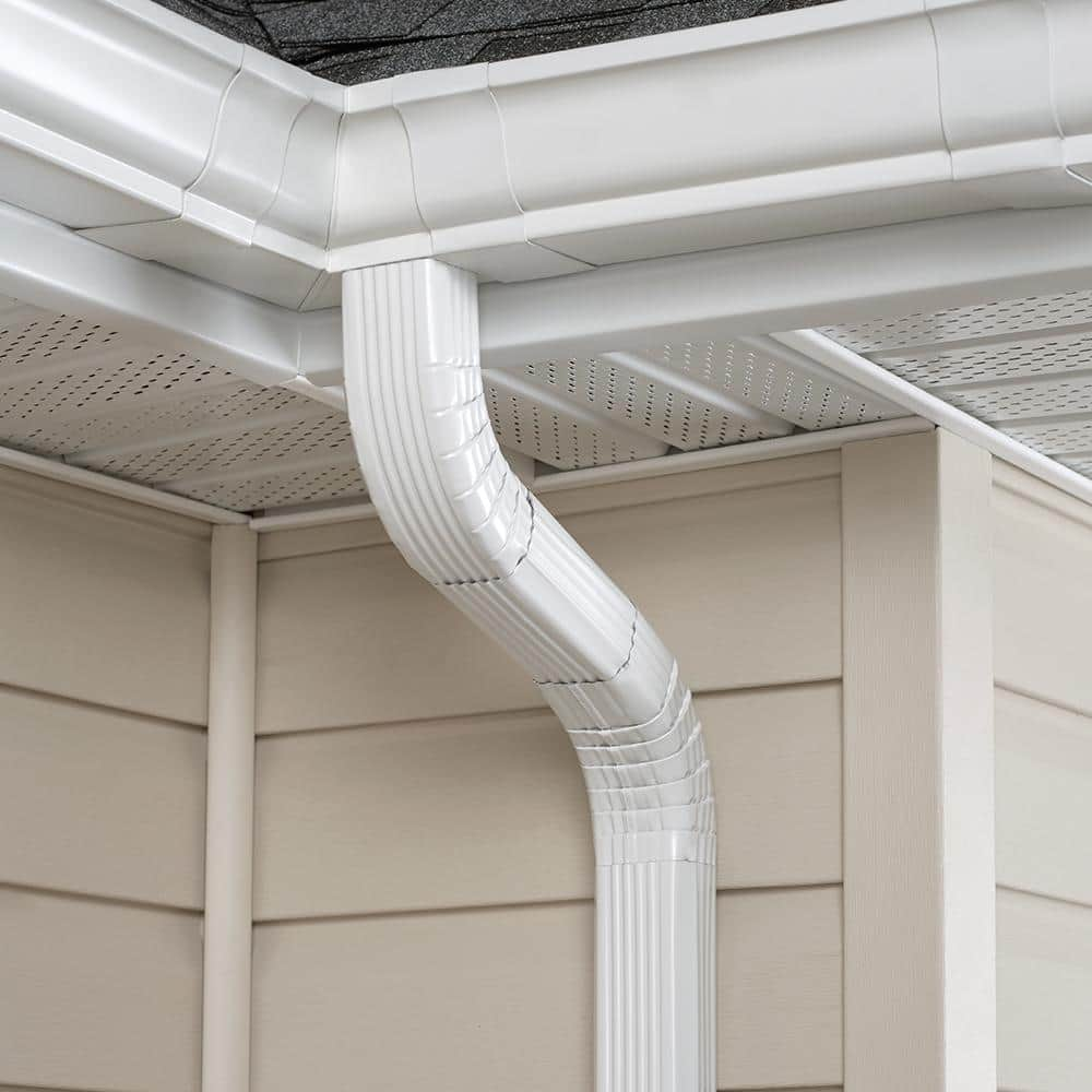 2 in. x 3 in. White Aluminum Downspout A-Elbow