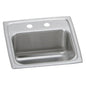 Celebrity Single Bowl Bar Sink, Top Mount, ADA, 15 x 15 in, 6 in Bowl Depth, 2-Hole, 20 ga Brushed Satin Steel, Stainless