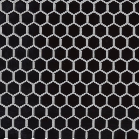 Retro Nero Hexagon Mosaic Tile