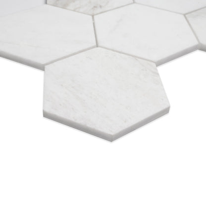 Arabescato Venato White 5" Hexagon Honed