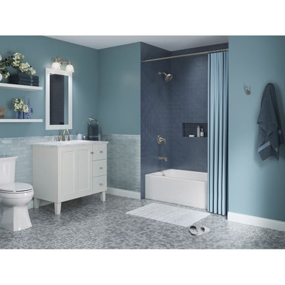 Entity 60" Three Wall Alcove Acrylic Soaking Tub with Right Drain