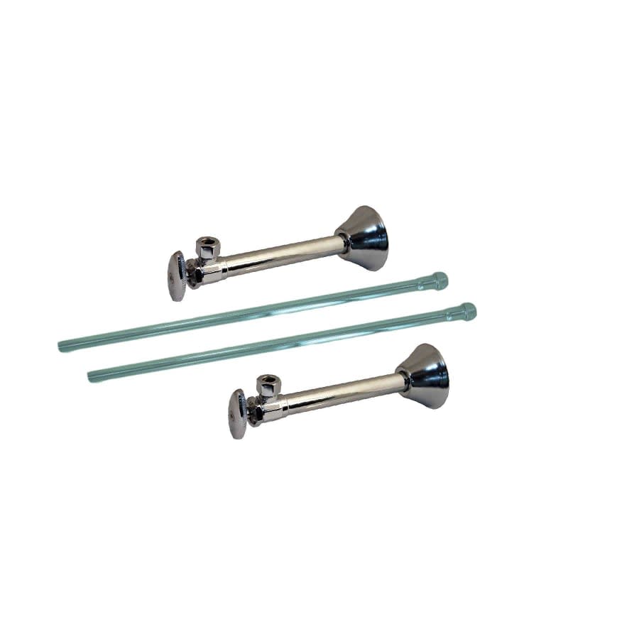 1/2" x 3/8" Straight Supply Stop Kit with Risers and Flanges - Pack of 2