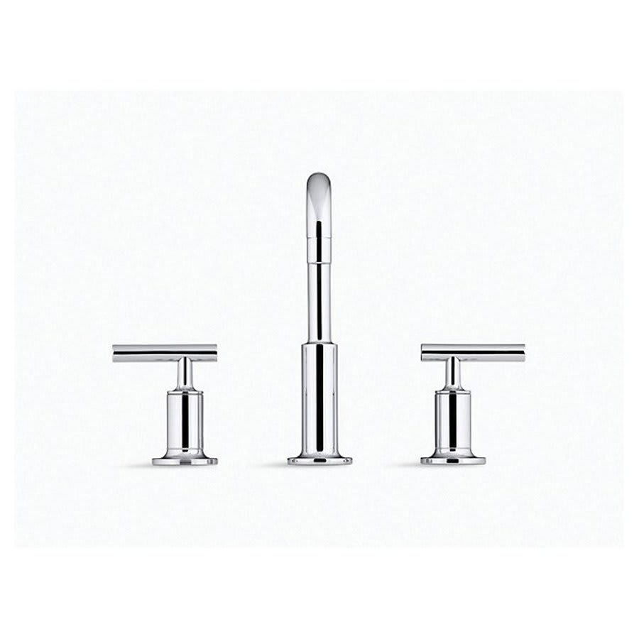 Purist® Widespread Lavatory Faucet, ADA, 2 Handle, 3-Hole, 1.2 gpm, Matte Black