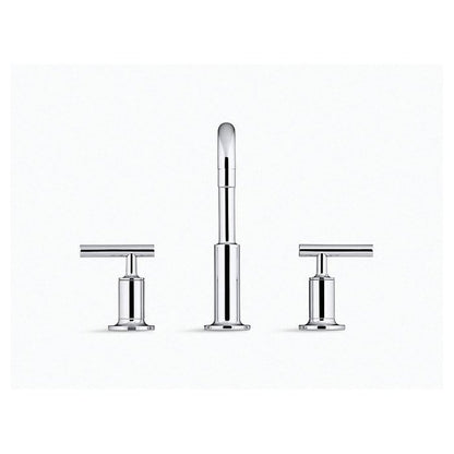 Purist® Widespread Lavatory Faucet, ADA, 2 Handle, 3-Hole, 1.2 gpm, Matte Black