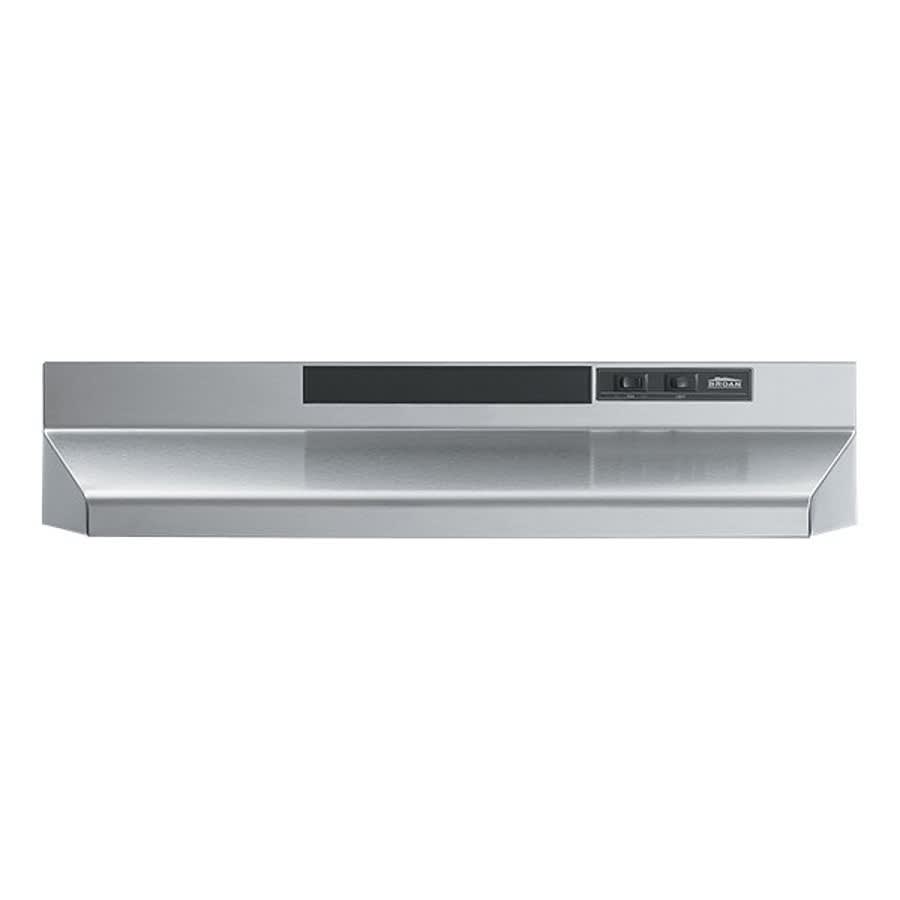 Range Hood, 30 in W, Stainless Steel