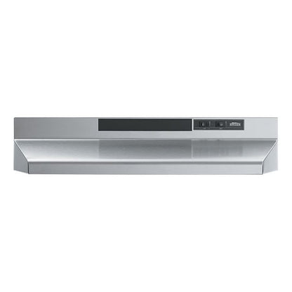 Range Hood, 30 in W, Stainless Steel