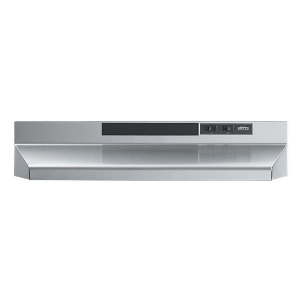Range Hood, 30 in W, Stainless Steel