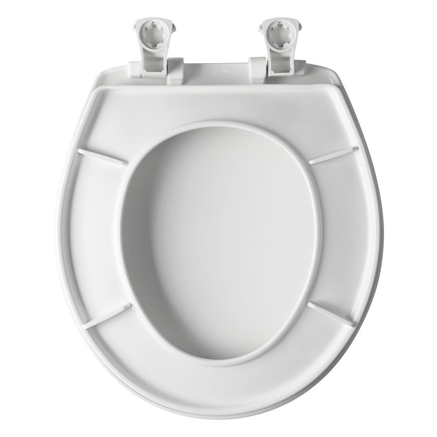 Toilet Seat, Round Bowl, Closed Front, With Cover, Plastic, White