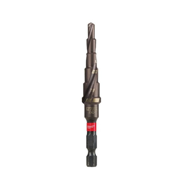 SHOCKWAVE™ Impact Duty™ Impact Step Drill Bit, 3/16 to 7/8 in Dia Max Hole, 12 Steps, Titanium