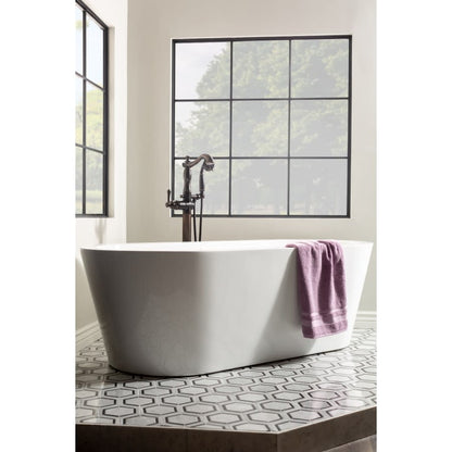Cassidy Floor Mounted Tub Filler with Integrated Diverter and Hand Shower - Less Rough In