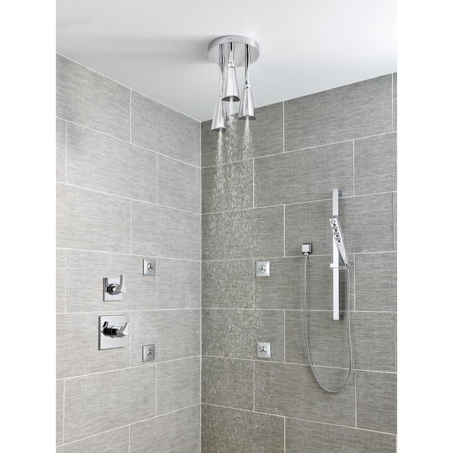 Universal Showering 1.75 GPM Multi Function Hand Shower Package with Touch-Clean and H2OkineticÂ® Technologies - Includes Slide Bar and Hose