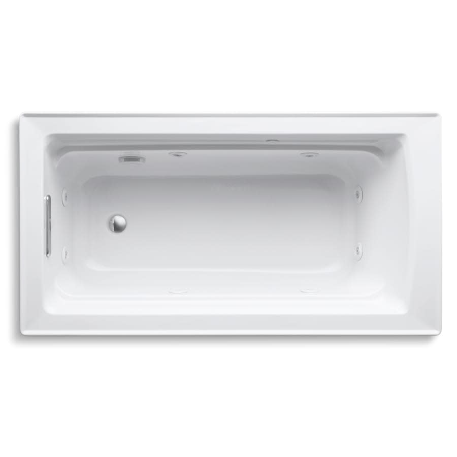 Archer Collection 60" Drop In Jetted Whirlpool Bath Tub with Reversible Drain