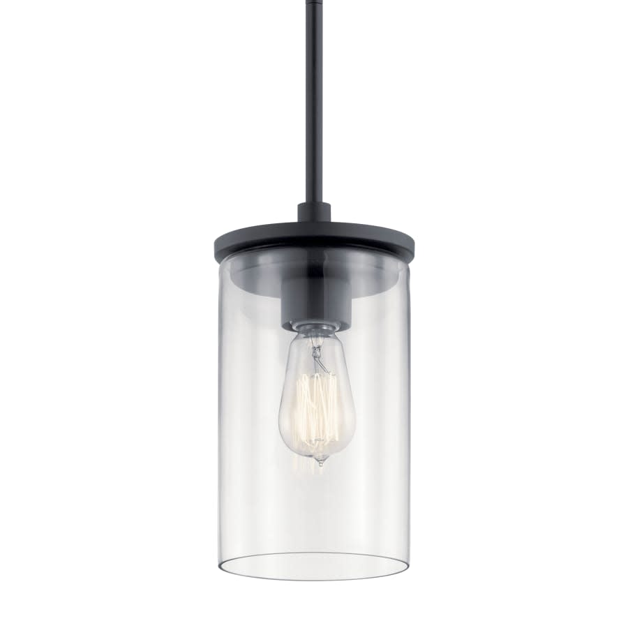 Crosby Single Light 6" Wide Mini Pendant with Clear Glass Shade