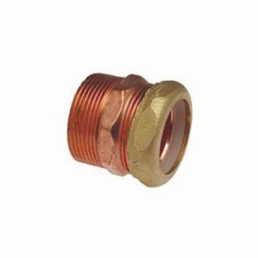 DWV Slip Joint Adapter, 1-1/2 in, MNPT x Slip Joint, Copper