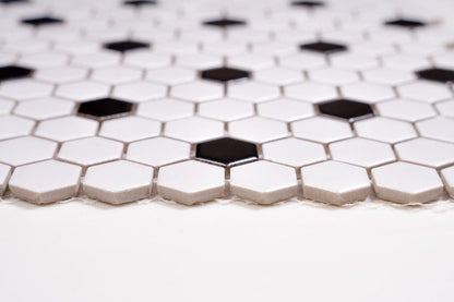 1x1 White and Black Hexagon