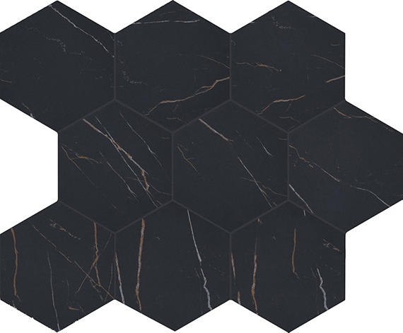 Perpetuo Infinite Black Hexagon 8X8 Matte