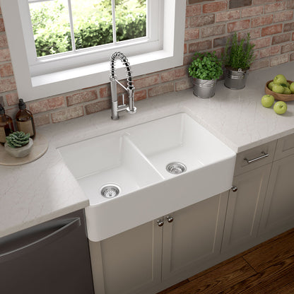 Fireclay Farmhouse White Double Bowl 5050-3220