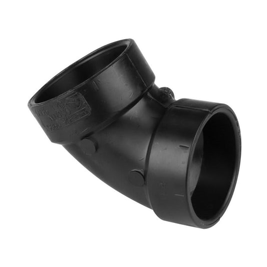 DWV 60 deg Elbow, 1-1/2 in, Hub, ABS