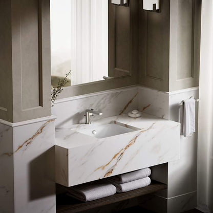 Iron Plains 18-9/16" Drop In Enameled Cast Iron Bathroom Sink with Overflow