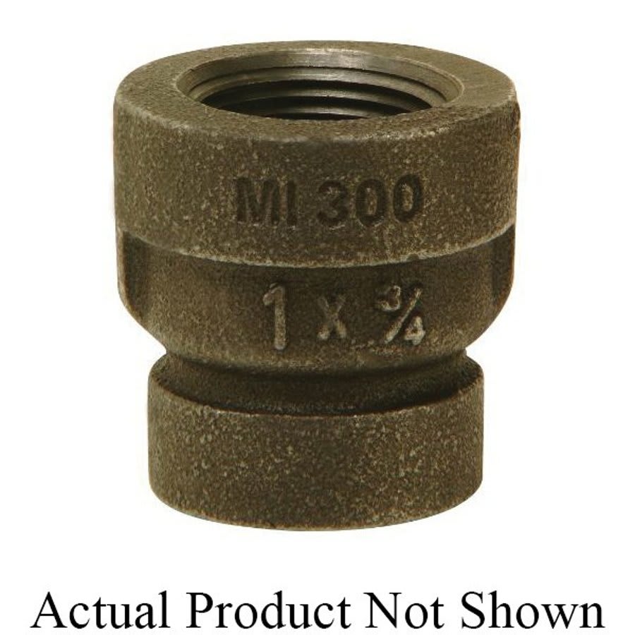 Reducer Coupling, 2 x 1-1/2 in, FNPT, 300 lb, Malleable Iron, Black