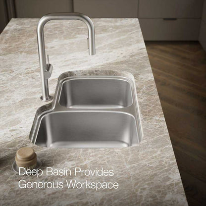Verse 33" Double Basin Drop-In or Undermount Stainless Steel Kitchen Sink with SilentShield