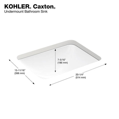 Caxton 20-5/16 in. Rectangular Undermount Bathroom Sink with Overflow in White