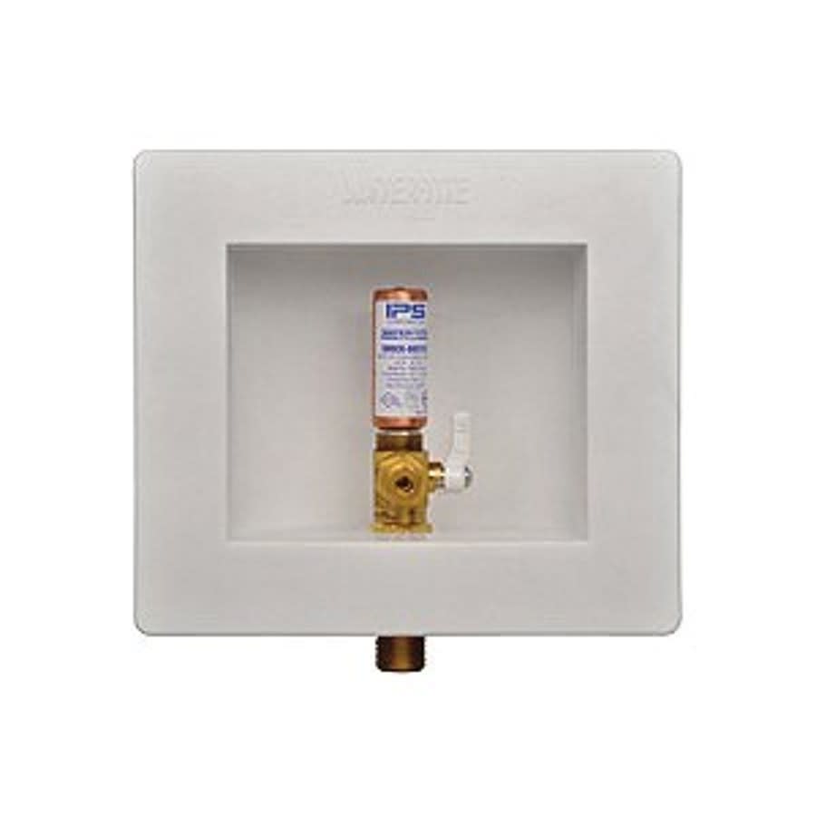 Ice Maker Outlet Box With Quarter Turn Hammer Arrester Valve, Plastic