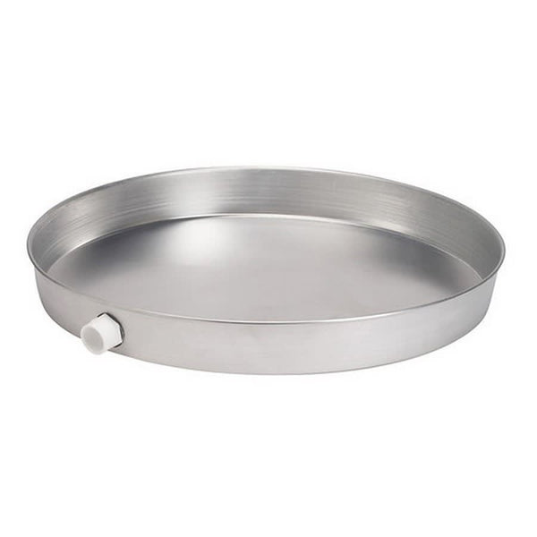 Tank Heater Pan, Round, 18 in Dia, Side Connection, Aluminum
