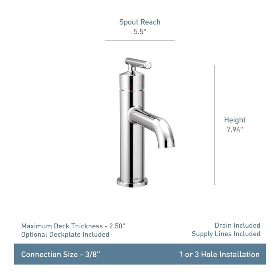 Gibson 1.2 GPM Single Hole Bathroom Sink Faucet with Pop-Up Drain Assembly