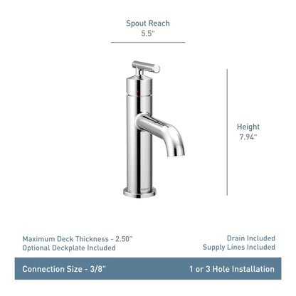 Gibson 1.2 GPM Single Hole Bathroom Sink Faucet with Pop-Up Drain Assembly