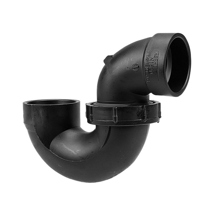 DWV Union P-Trap, 2 in, Hub, ABS