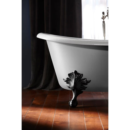 Artifacts 67" Free Standing Cast Iron Soaking Tub with Center Drain and Overflow - Claw Feet Sold Separately