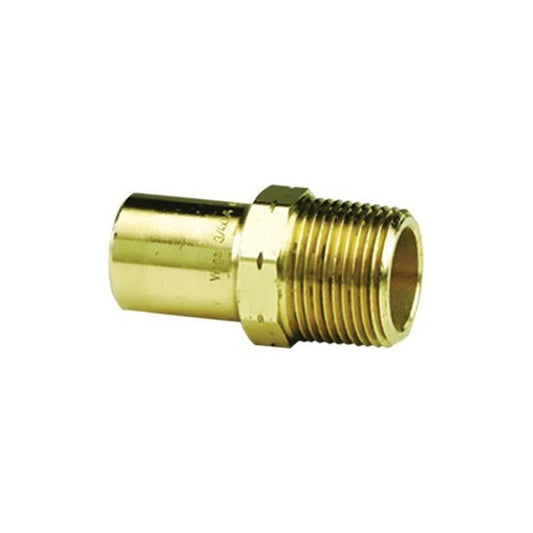 Male Adapter, 3/4 x 1/2 in, Fitting x MNPT, Copper