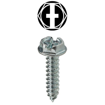 Sheet Metal Screw, #10, 1/2 in L, Slotted Drive, Zinc Plated