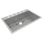 Crosstown® Single Bowl Kitchen Sink, Top/Under Mount, 33 x 22 in, 9 in Bowl Depth, 5-Hole, 18 ga Polished Satin Steel, Stainless