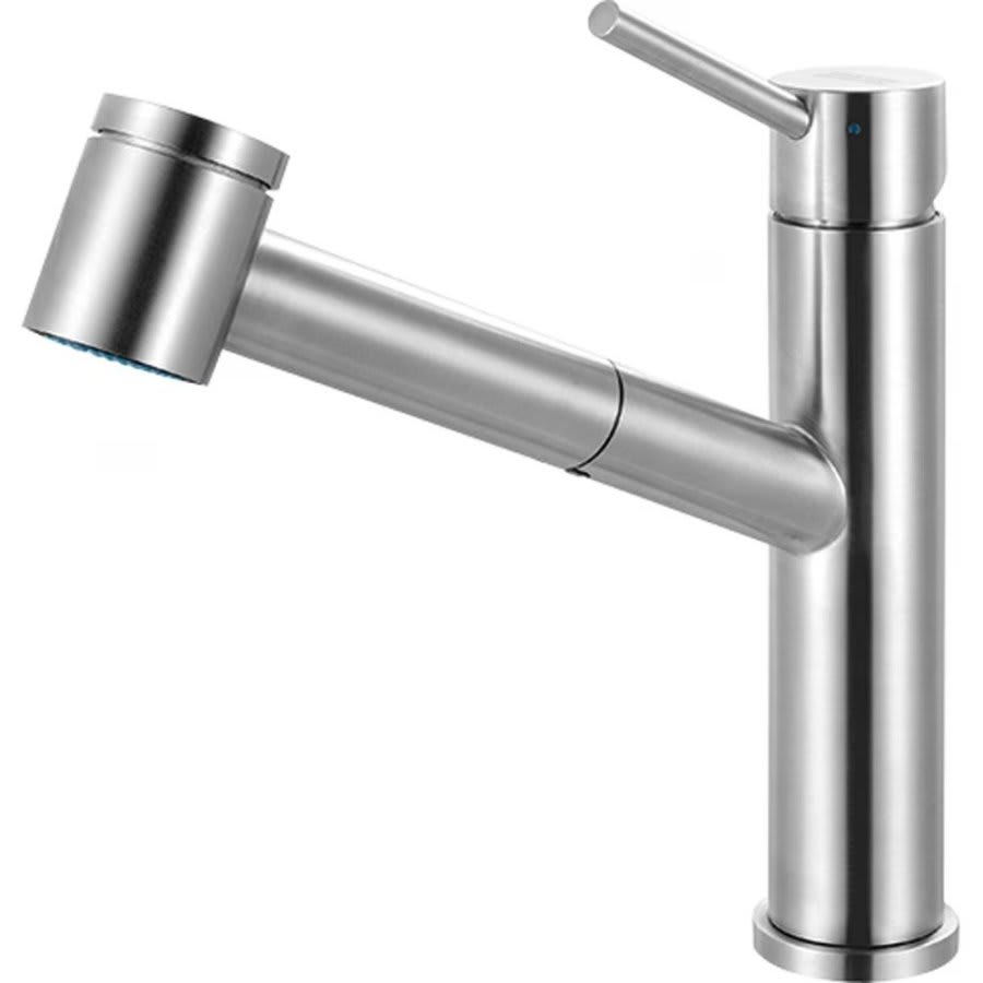 Steel Kitchen Faucet, Deck Mount, ADA, 1 Lever Handle, 1-Hole, Stainless Steel