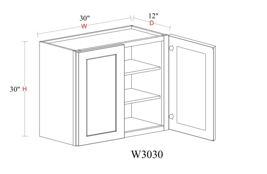 Wall Cabinet - 30"W x 30"H x 12"D